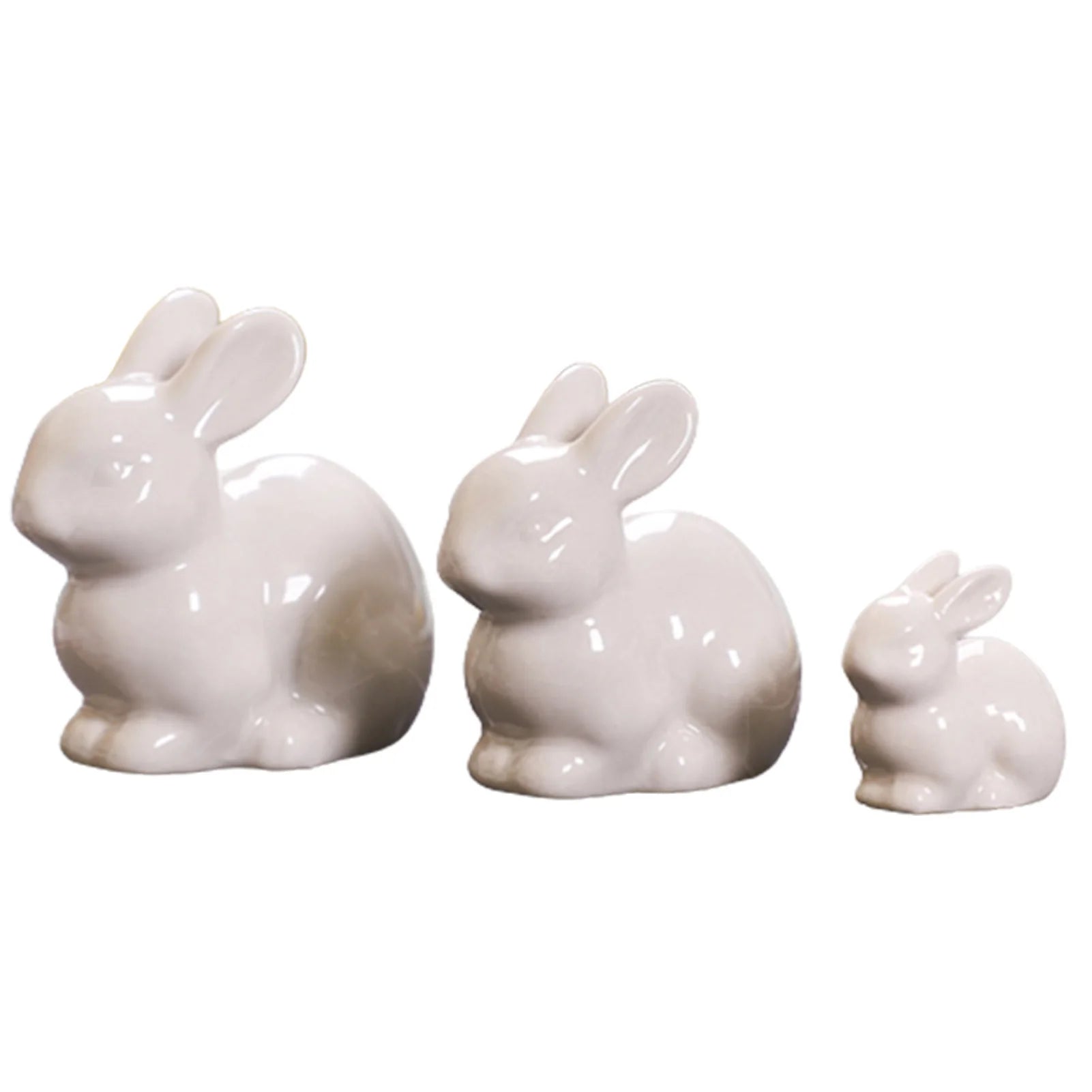 Mini Ceramic Bunny Ornament – Cute Animal Figurine for Home Decoration