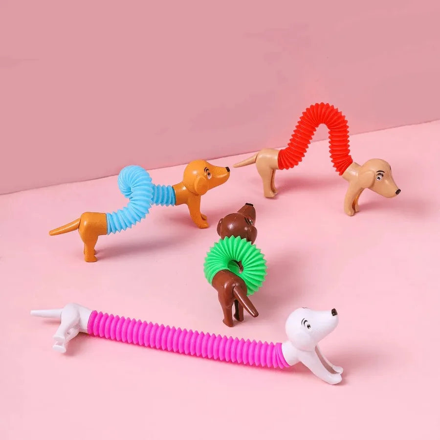 Dog Telescopic Tube 4Pcs Fidget Sensory Toys for Toddlers & Girls