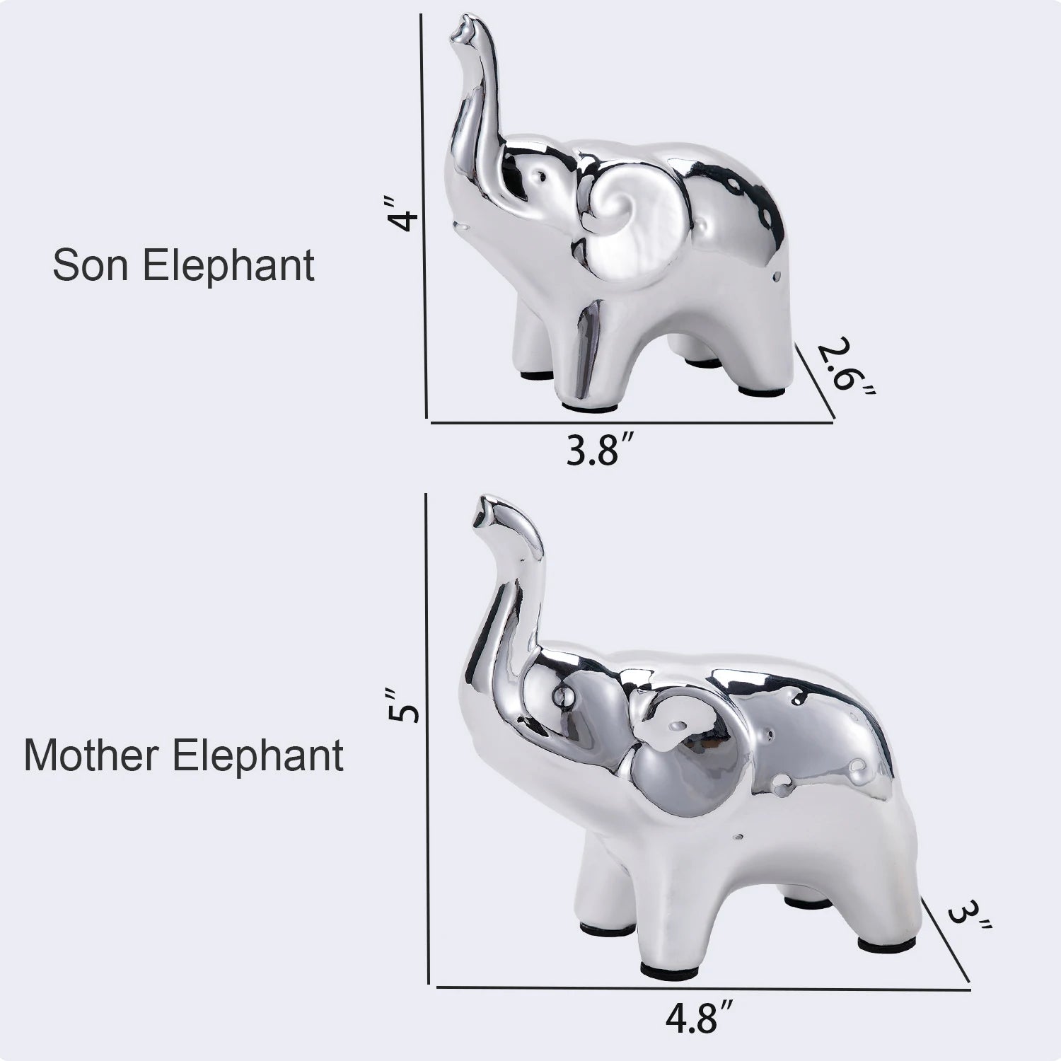 Elephant Statue Ceramic Animal Sculpture - Lucky Wealth Home Decor