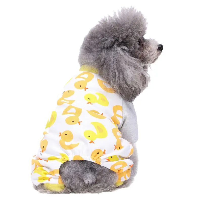 Puppy Dog Pajamas Cute Animal Print Pet Bodysuit for Small & Medium Dogs