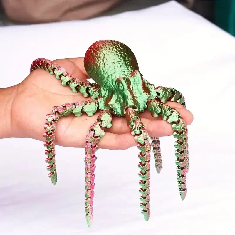 3D Printed Octopus Figurine – Flexible Ocean Animal Desk Decor