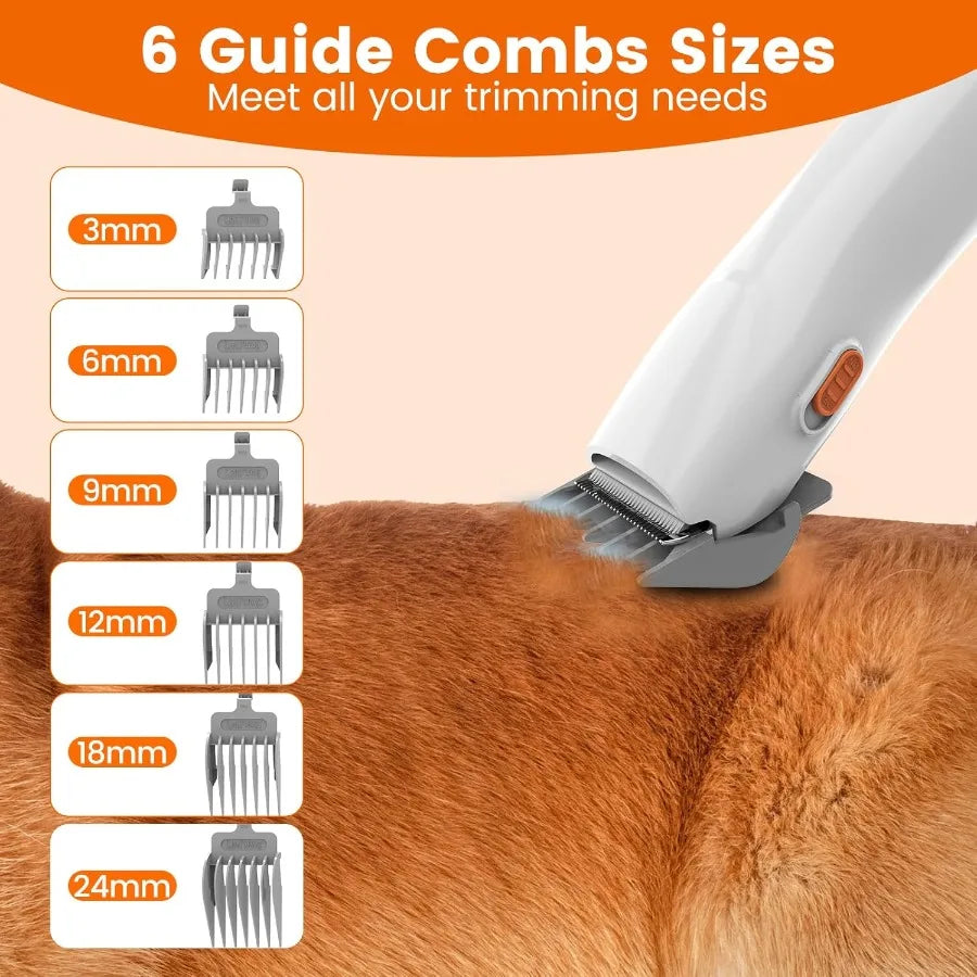 Dog Grooming Vacuum Kit with Clippers, 12,000Pa Pet Hair Vacuum for Dogs