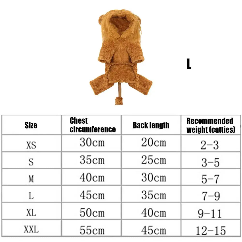 Cute Pet Dog Clothes Lion Costume Cartoon Tiger Hoodie Cosplay Dress Up
