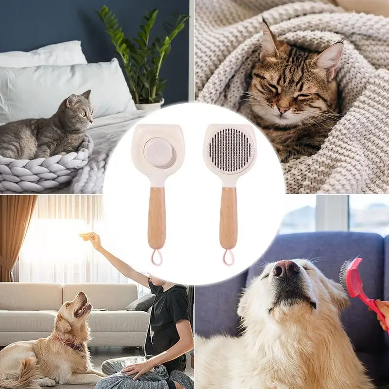 Self-Cleaning Dog Brush for Shedding & Dematting